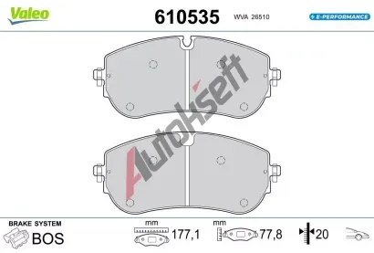 VALEO Sada brzdov�ch desti�ek E-PERFORMANCE VA 610535, 610535