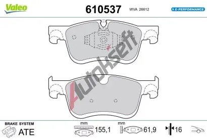 VALEO Sada brzdovch destiek E-PERFORMANCE VA 610537, 610537