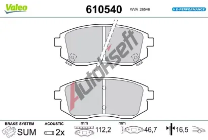 VALEO Sada brzdov�ch desti�ek E-PERFORMANCE VA 610540, 610540