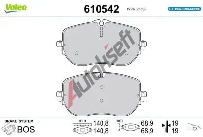 VALEO Sada brzdových destiček E-PERFORMANCE VA 610542, 610542 VALEO Sada brzdových destiček E-PERFORMANCE VA 610542, 610542