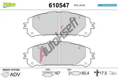 VALEO Sada brzdových destiček E-PERFORMANCE VA 610547, 610547 VALEO Sada brzdových destiček E-PERFORMANCE VA 610547, 610547