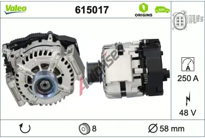 VALEO Gener�tor start�ru VALEO ORIGINS 48V IBSG - NEW O.E. TECHNOLOGY VA 615017, 615017