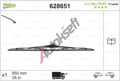 VALEO Stěrač optiBLADE 650 mm VA 628651, 628651 VALEO Stěrač optiBLADE 650 mm VA 628651, 628651