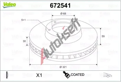 VALEO Brzdov kotou COATED - 321 mm VA 672541, 672541