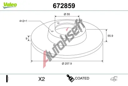 VALEO Brzdov kotou COATED - 258 mm VA 672859, 672859