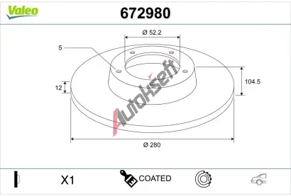 VALEO Brzdov� kotou� COATED VA 672980, 672980