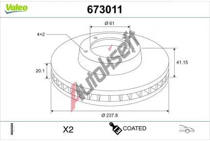 VALEO Brzdov� kotou� COATED VA 673011, 673011