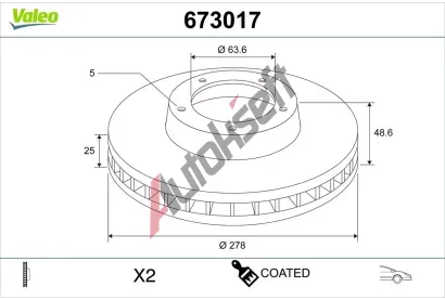 VALEO Brzdov� kotou� COATED VA 673017, 673017