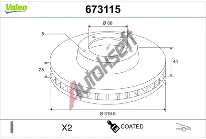 VALEO Brzdov� kotou� COATED VA 673115, 673115