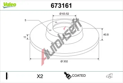 VALEO Brzdov� kotou� COATED VA 673161, 673161