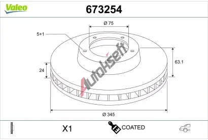 VALEO Brzdov� kotou� COATED VA 673254, 673254