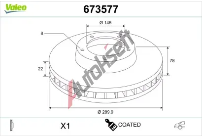 VALEO Brzdov� kotou� COATED - 290 mm VA 673577, 673577