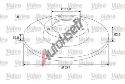 VALEO Brzdov kotou COATED - 274 mm VA 675402, 675402