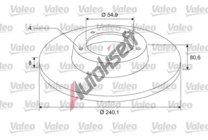 VALEO Brzdov kotou s loiskem COATED - 240 mm VA 675403, 675403