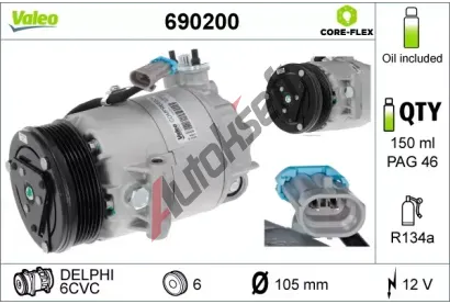 VALEO Kompresor klimatizace VALEO CORE-FLEX VA 690200, 690200