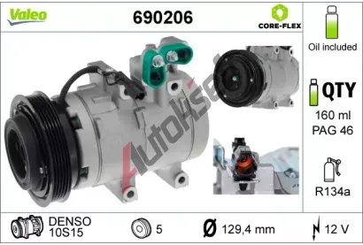 VALEO Kompresor klimatizace VALEO CORE-FLEX VA 690206, 690206