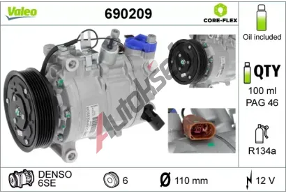 VALEO Kompresor klimatizace VA 690209, 690209