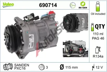 VALEO Kompresor klimatizace VA 690714, 690714