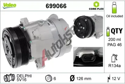 VALEO Kompresor klimatizace VALEO CORE-FLEX VA 699066, 699066