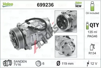 VALEO Kompresor - klimatizace VA 699236, 699236