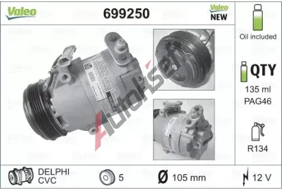 VALEO Kompresor - klimatizace VA 699250, 699250