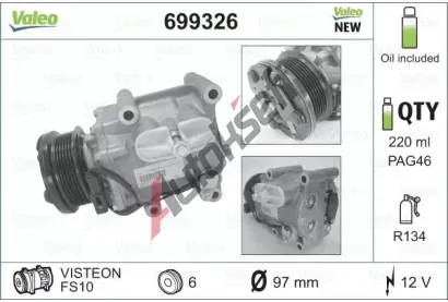 VALEO Kompresor - klimatizace VA 699326, 699326 VALEO Kompresor - klimatizace VA 699326, 699326