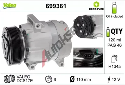 VALEO Kompresor klimatizace NEW ORIGINAL PART VA 699361, 699361