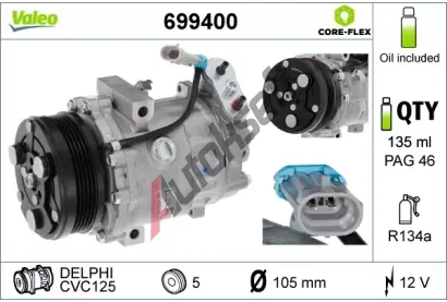 VALEO Kompresor klimatizace NEW ORIGINAL PART VA 699400, 699400