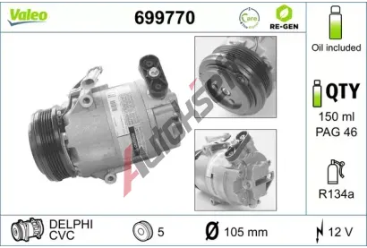 VALEO Kompresor klimatizace VA 699770, 699770