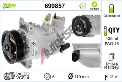 VALEO Kompresor klimatizace VA 699857, 699857