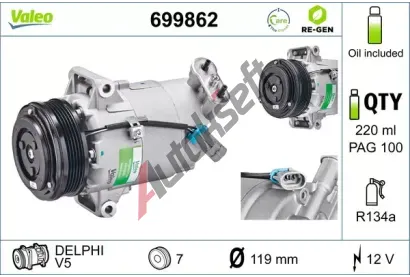 VALEO Kompresor klimatizace VA 699862, 699862