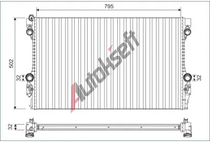 VALEO Chladič vody VA 701126, 701126 VALEO Chladič vody VA 701126, 701126