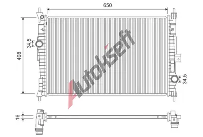 VALEO Chladič vody VA 701173, 701173 VALEO Chladič vody VA 701173, 701173
