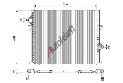 VALEO Chladič vody VA 701296, 701296 VALEO Chladič vody VA 701296, 701296