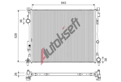 VALEO Chladič vody VA 701307, 701307 VALEO Chladič vody VA 701307, 701307