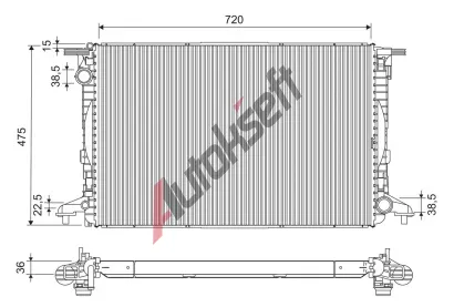 VALEO Chladič vody VA 701309, 701309 VALEO Chladič vody VA 701309, 701309