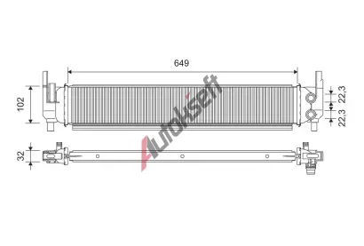 VALEO Chladič vody VA 701362, 701362 VALEO Chladič vody VA 701362, 701362