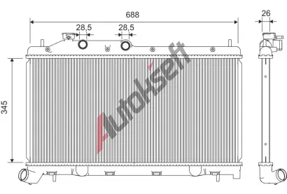 VALEO Chladič vody VA 701383, 701383 VALEO Chladič vody VA 701383, 701383