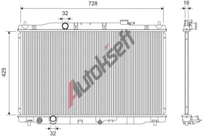 VALEO Chladič vody VA 701443, 701443 VALEO Chladič vody VA 701443, 701443