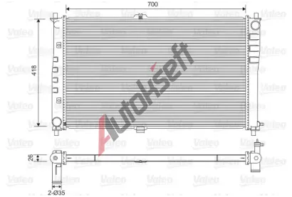 VALEO Chladič vody VA 701602, 701602 VALEO Chladič vody VA 701602, 701602