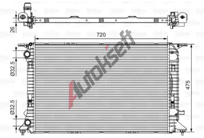 VALEO Chladič vody VA 735471, 735471 VALEO Chladič vody VA 735471, 735471