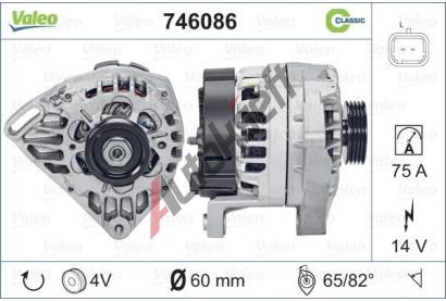 VALEO Alterntor VALEO CLASSIC VA 746086, 746086