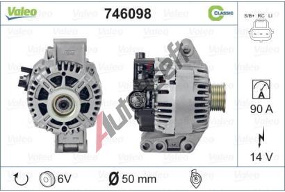 VALEO Alterntor VALEO CLASSIC VA 746098, 746098