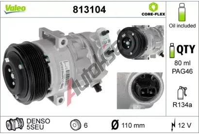VALEO Kompresor klimatizace NEW ORIGINAL PART VA 813104, 813104
