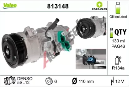 VALEO Kompresor klimatizace NEW ORIGINAL PART VA 813148, 813148