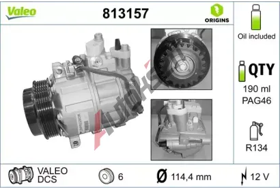 VALEO Kompresor - klimatizace VA 813157, 813157