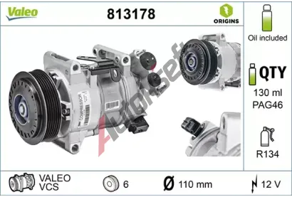 VALEO Kompresor klimatizace VA 813178, 813178