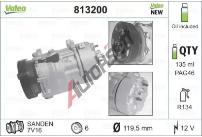 VALEO Kompresor klimatizace VA 813200, 813200