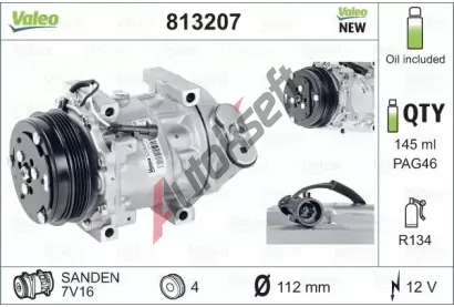 VALEO Kompresor klimatizace NEW ORIGINAL PART VA 813207, 813207