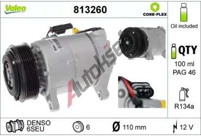 VALEO Kompresor klimatizace VA 813260, 813260